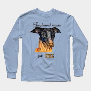 greyhound moms got style Long Sleeve T-Shirt